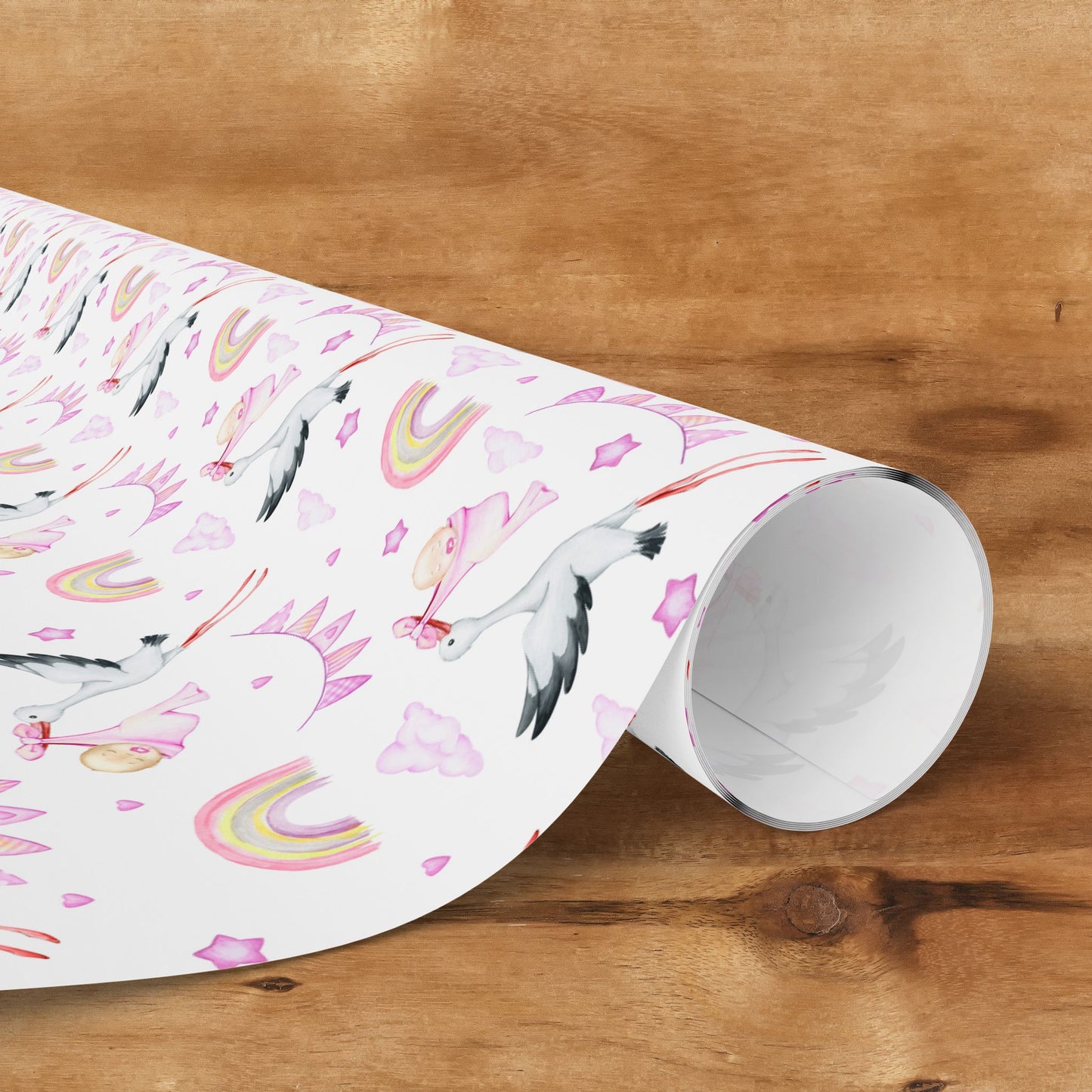 Baby Girl Stork Delivery Gift Wrap