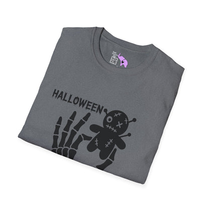 Halloween Vibes (Skeleton Hand & Voodoo Doll) Adult T-shirt