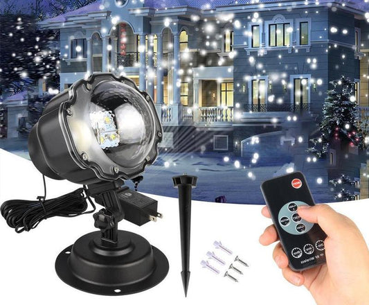 LED Christmas Snow Remote Control Projector Decor Light