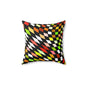 Warped Yellow/Green Checkered Throw Pillow