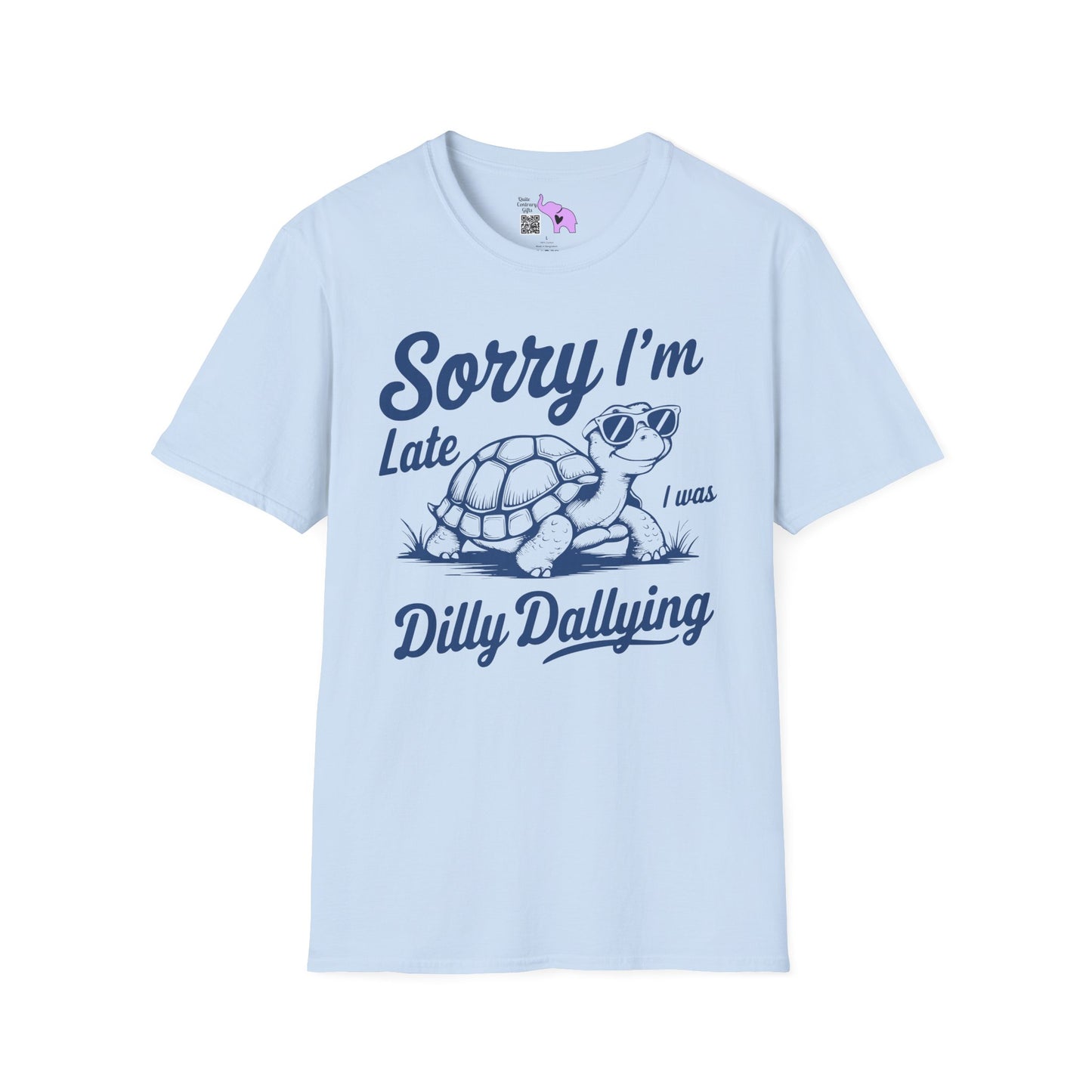 Sorry I'm Late I Was Dilly Dallying (Turtle) Adult T-shirt