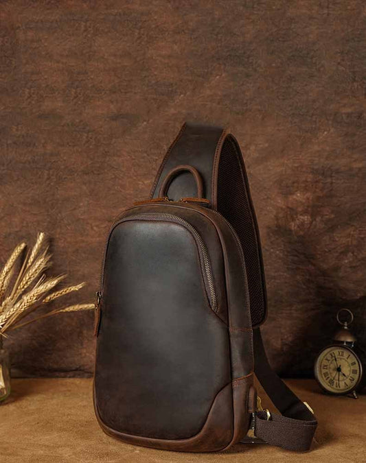 Vintage Casual Leather Chest Bag