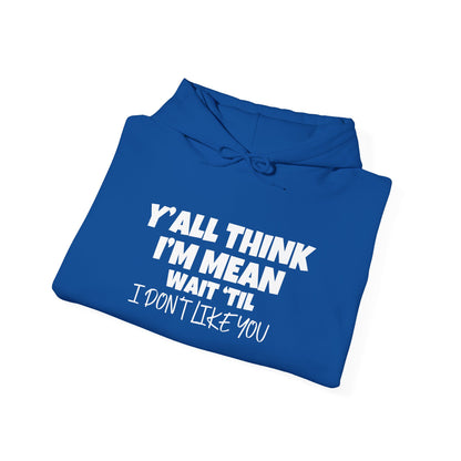 Y'all Think I'm Mean Wait 'Til I Don't Like You Adult Heavy Blend™ Hoodie