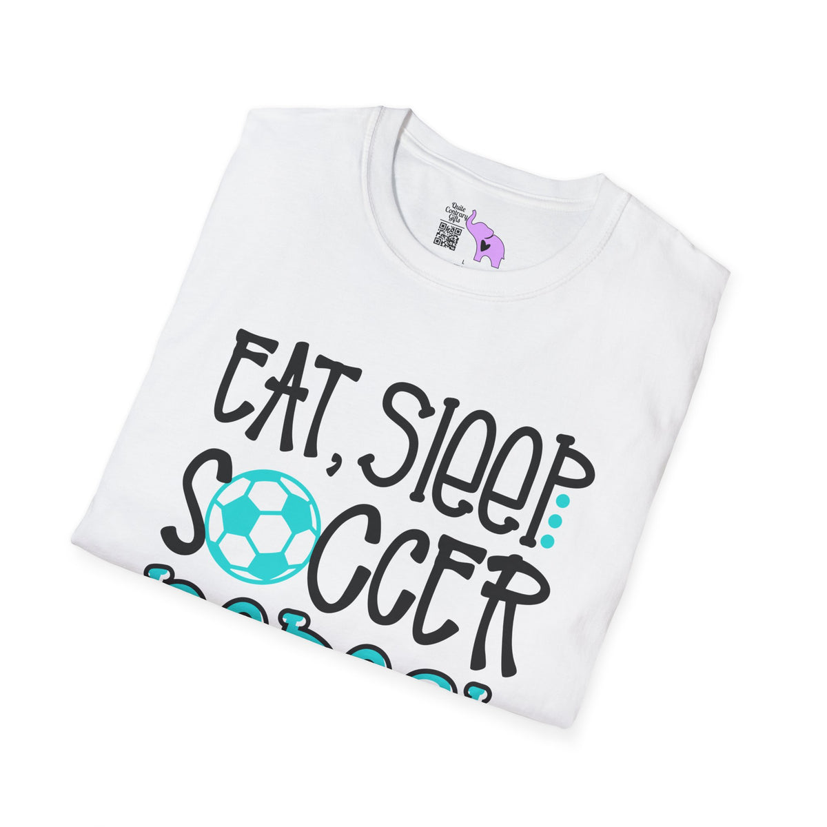 Eat Sleep Soccer Repeat (Teal) Adult T-shirt