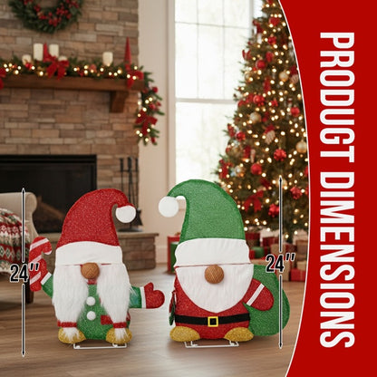 Festive Gnome Glow Christmas Lights Display