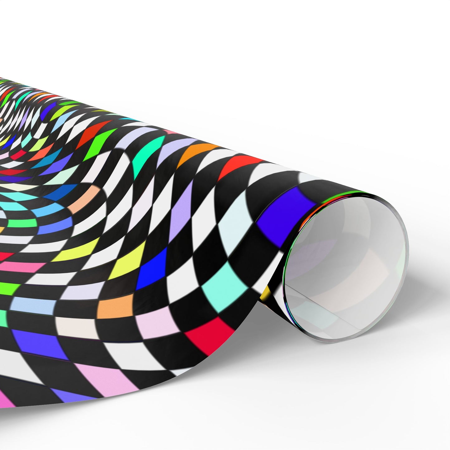 Warped Colorful Checkered Wrapping Paper