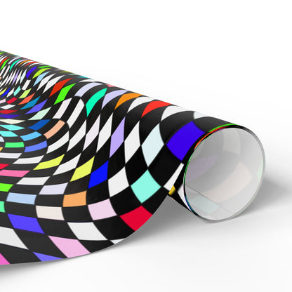 Warped Colorful Checkered Wrapping Paper