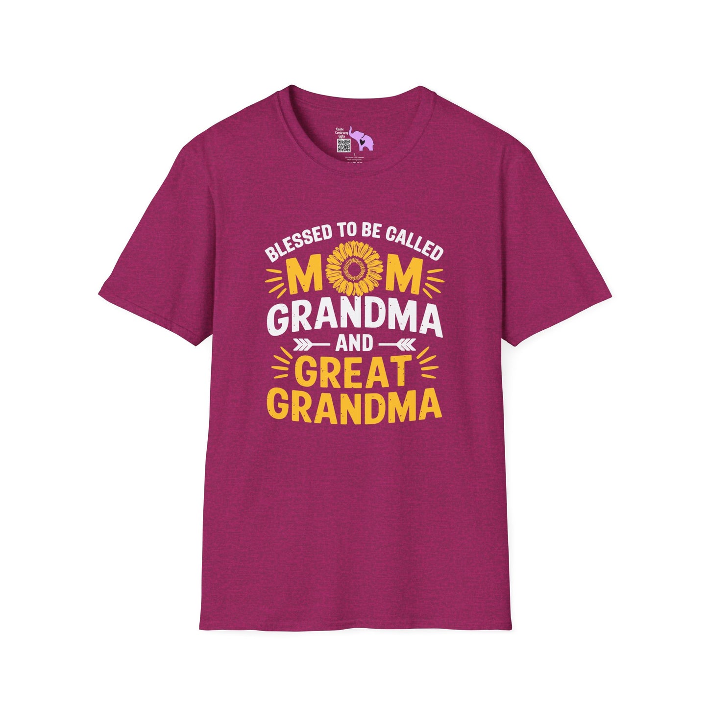 Blessed To Be Called Mom Grandma Great Grandma Adult T-shirt
