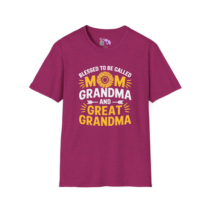 Blessed To Be Called Mom Grandma Great Grandma Adult T-shirt