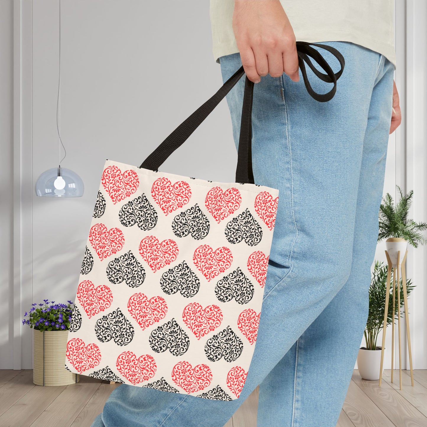 Rustic Hearts Canvas Tote Bag