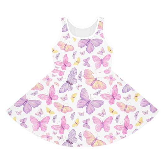 Pastel Butterfly Dreams Girls' Sleeveless Sundress
