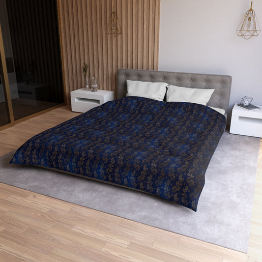 Gilded Twilight Foliage Microfiber Duvet Cover