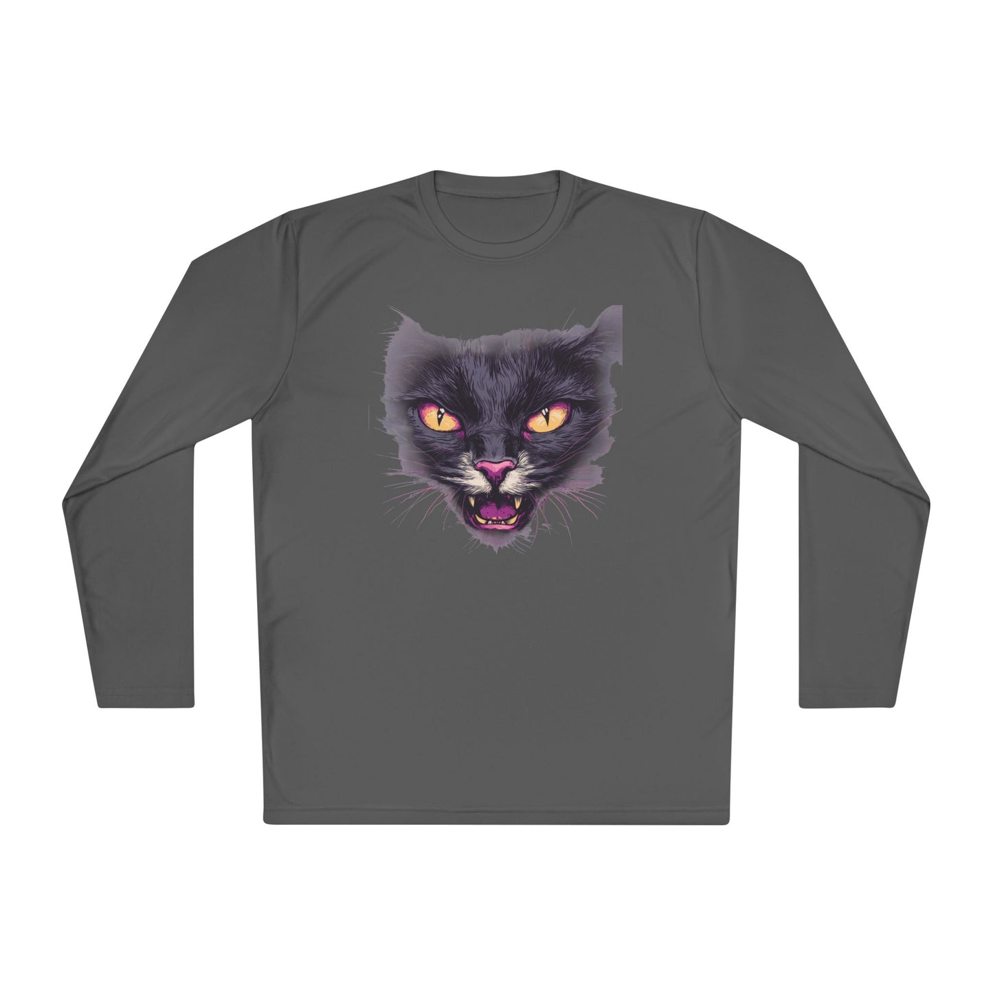 Black Cat Face Adult Long Sleeve Tee