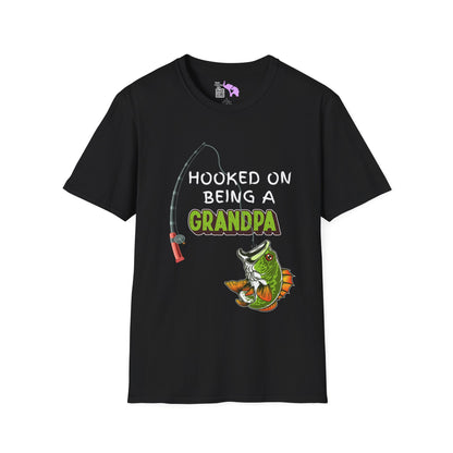 Hooked On Being A Grandpa Adult T-shirt