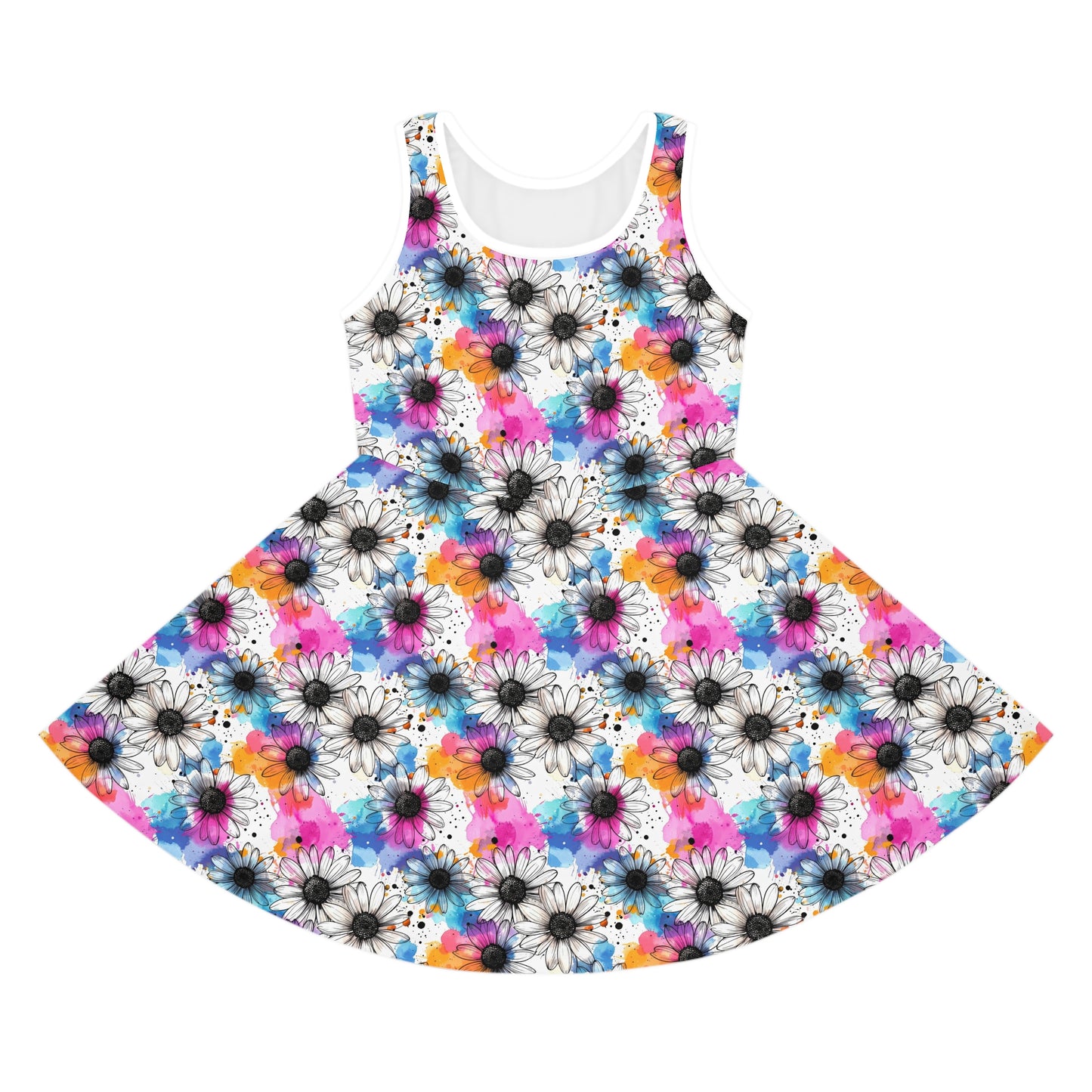 ""Watercolor Daisy Dream Girls Sundress