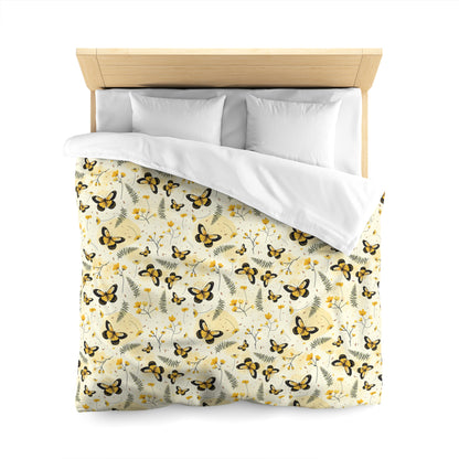 Sunlit Butterfly Bloom Microfiber Duvet Cover