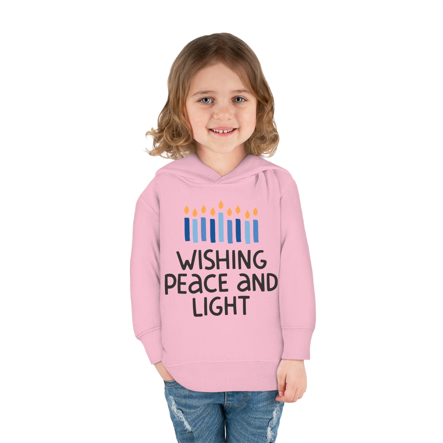 Hanukkah Wishing Peace & Light 2 Toddler Pullover Fleece Hoodie