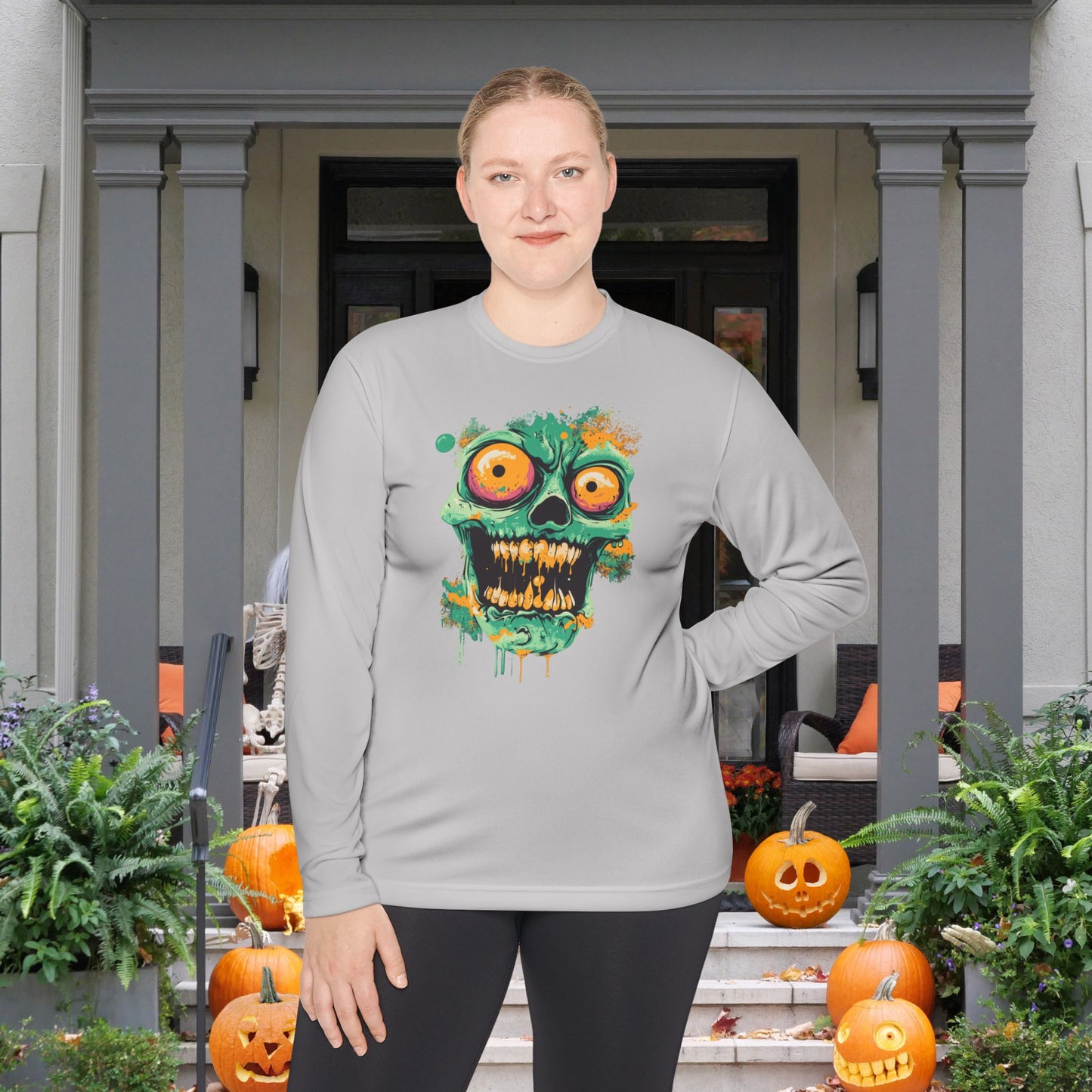Creepy Ghoul Adult Long Sleeve Tee
