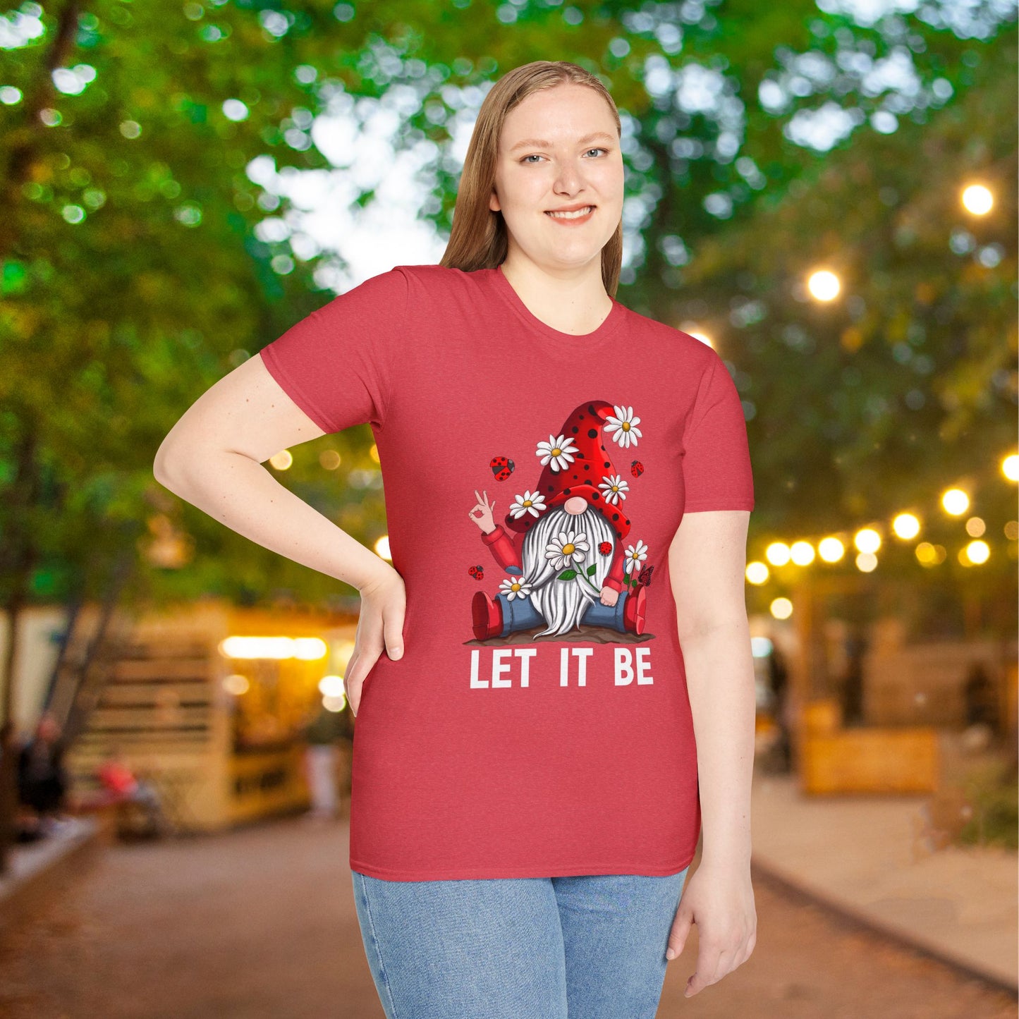 Let It Be Valentine Gnome Adult T-shirt