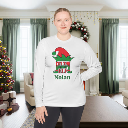 I'm The Hungry Elf Personalized Adult Long Sleeve Tee