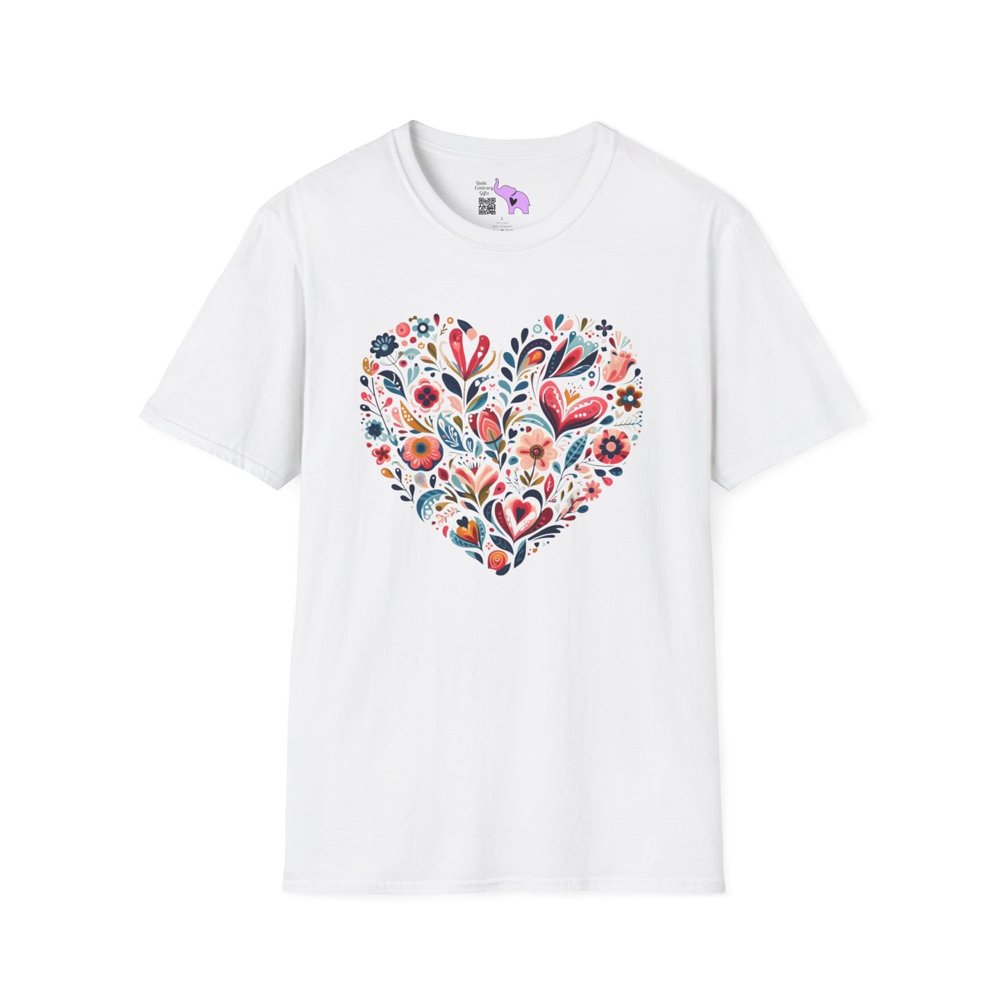 Floral Heart Adult T-shirt