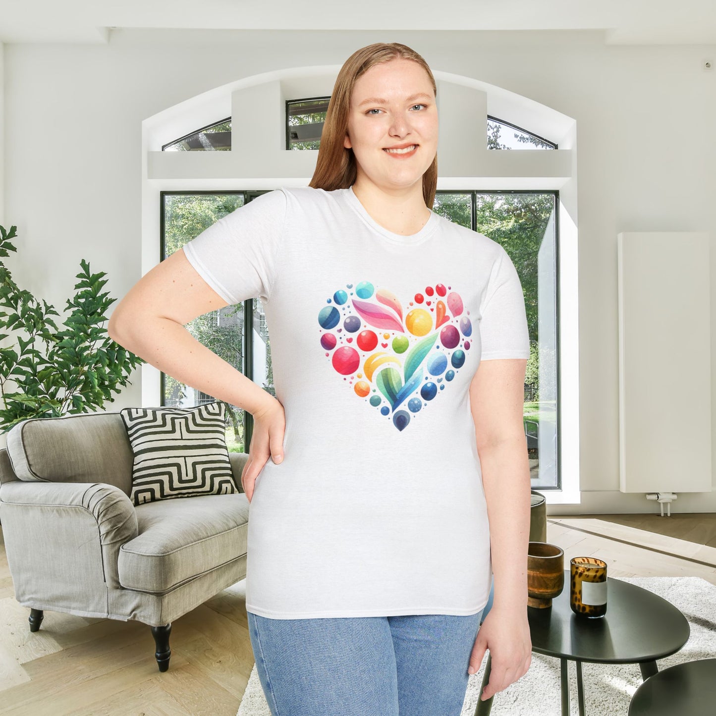 Color Pop Heart Adult T-shirt