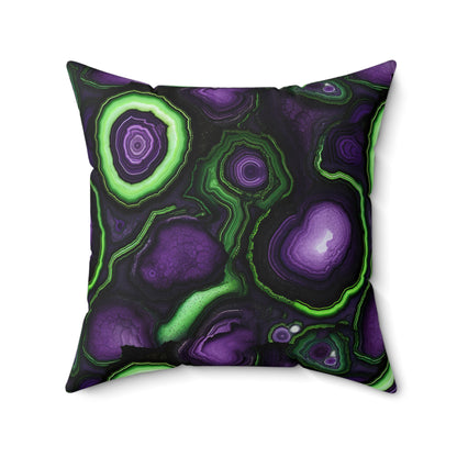 Amethyst & Lime Fracture Throw Pillow