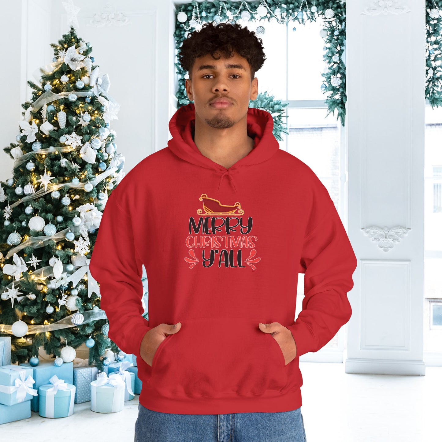 Merry Christmas Y'all Adult Heavy Blend™ Hoodie
