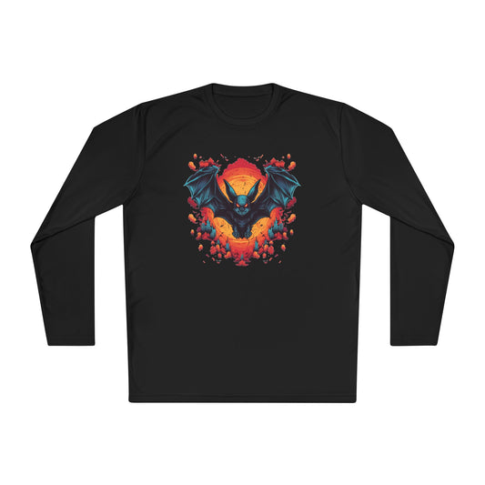 Creepy Bats Over Moon 7 Adult Long Sleeve Tee
