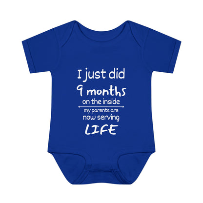 I Just Did 9 Months on the inside Infant Baby Rib Bodysuit