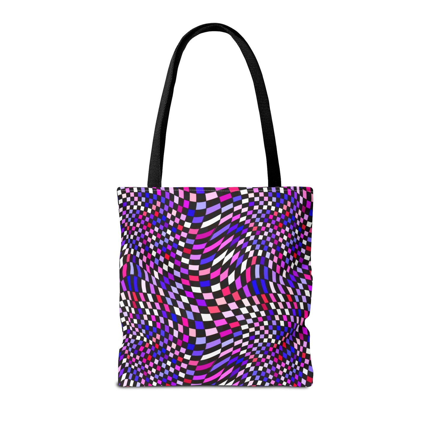 Warped Purple Checkered Canvas Tote Bag