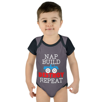 Nap Build Destroy Repeat Infant Baby Rib Bodysuit