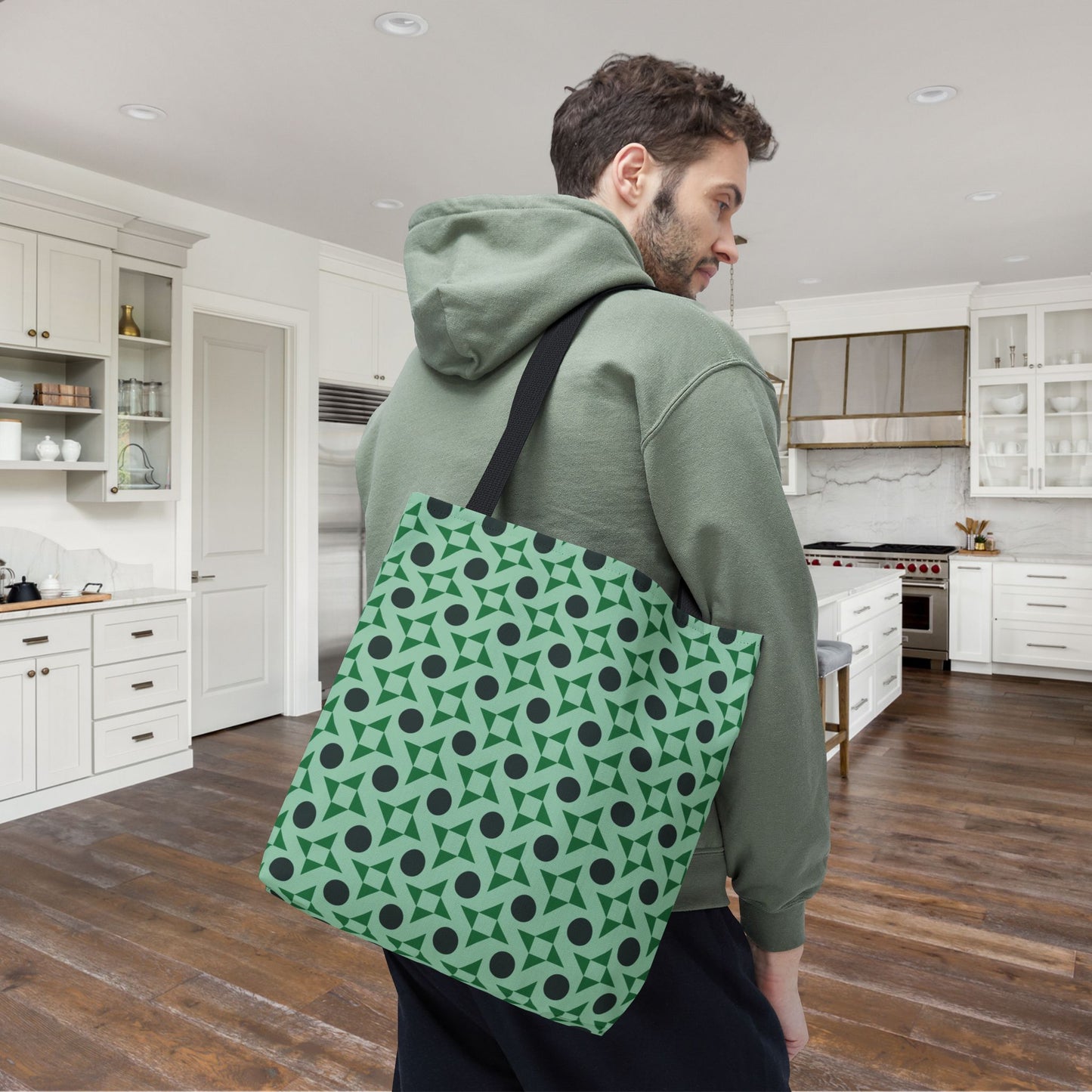 Emerald Pinwheels Canvas Tote Bag