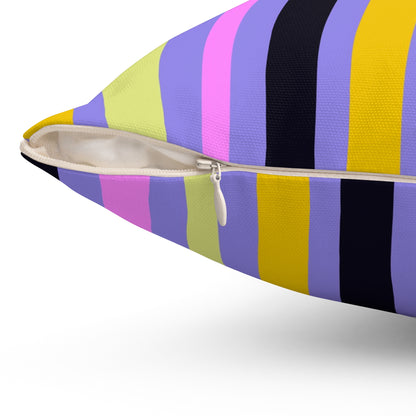 Midnight Pop Stripes Throw Pillow