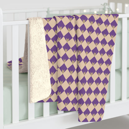 Diamond Bloom-Amethyst & Cream Fleece Blanket