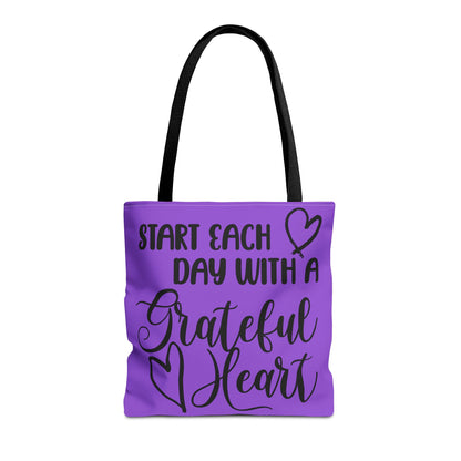 Start Each Day With A Grateful Heart Canvas Tote Bag