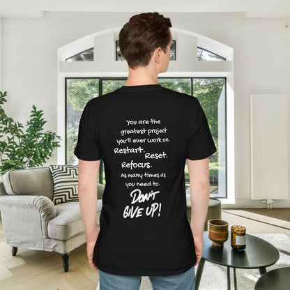 Restart Reset Refocus Adult T-shirt