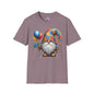 Autism Awarness Gnome w/Balloons Adult T-shirt