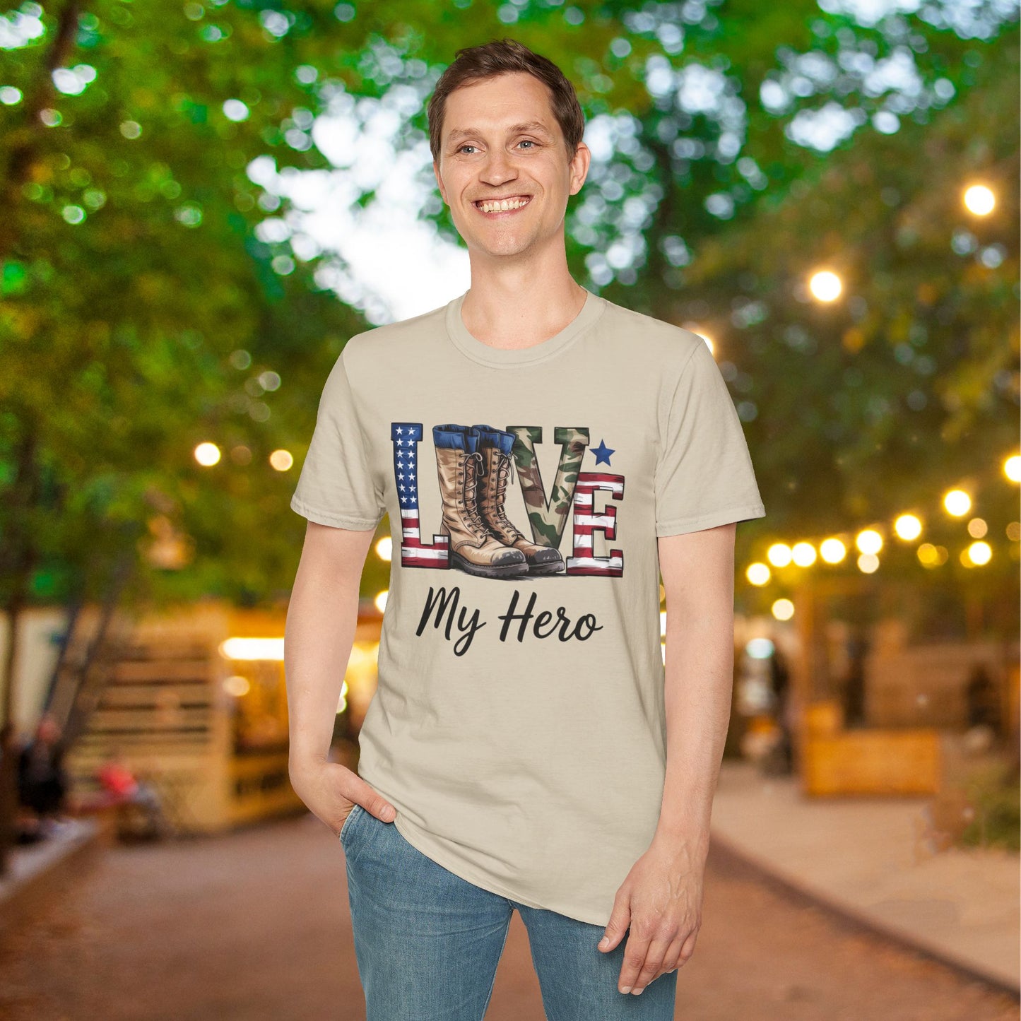 Love My Hero (Military Boots) Adult T-Shirt