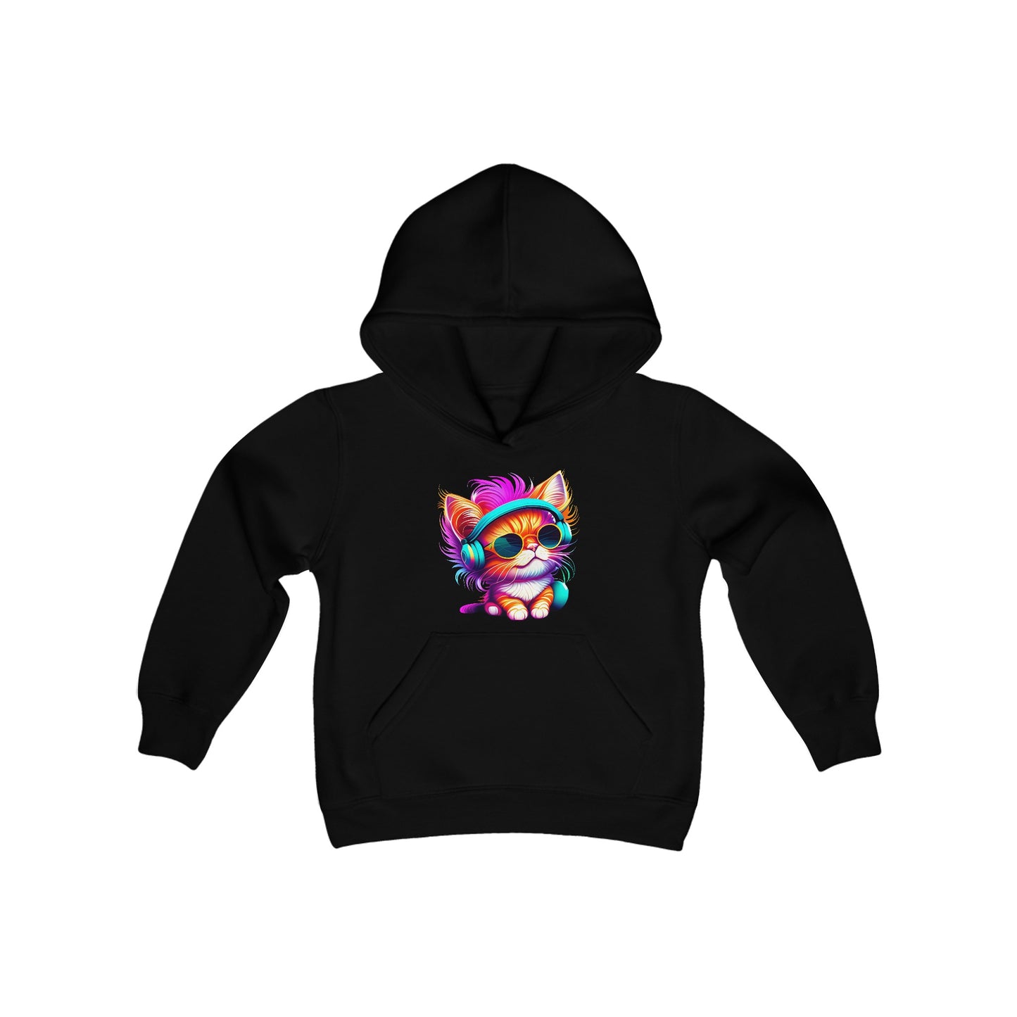 Cool Kitten w/Headphones Youth Hoodie