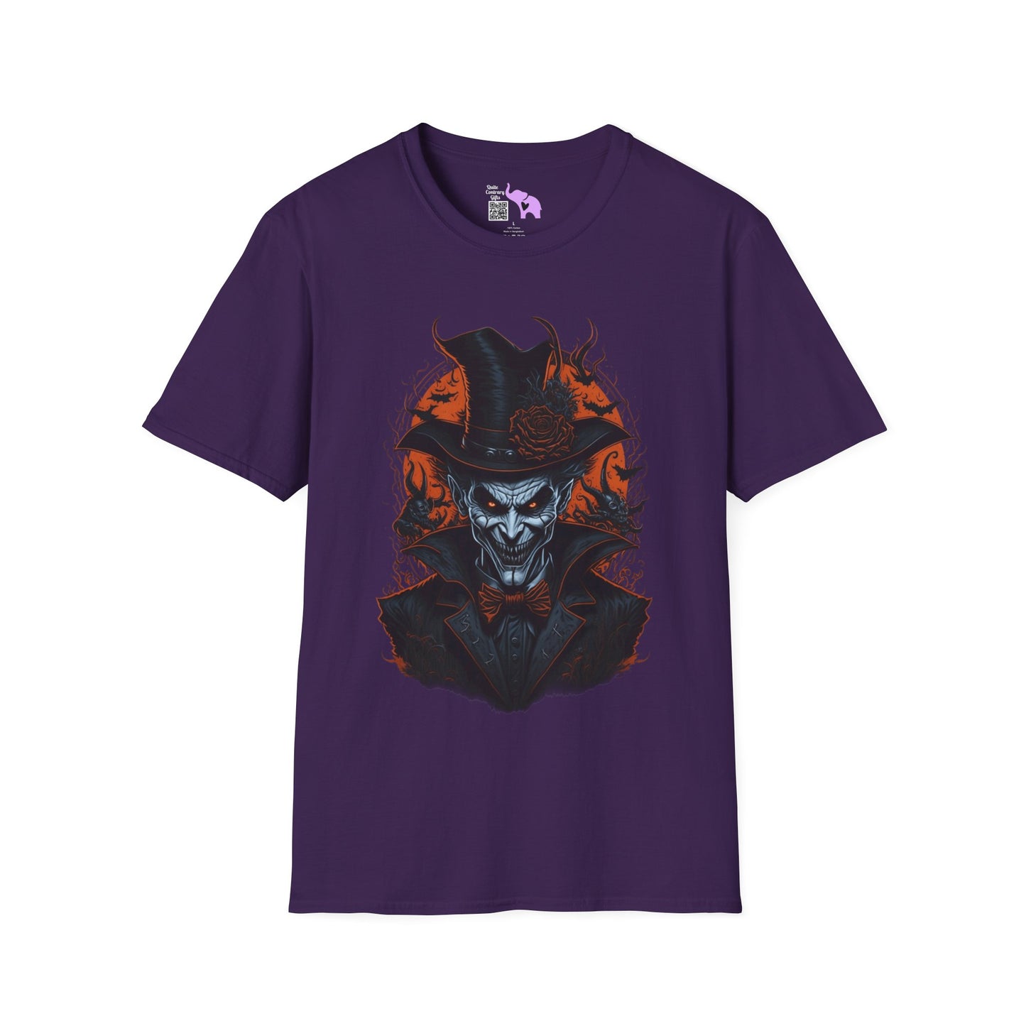 Creepy Demon in Top Hat Adult T-shirt