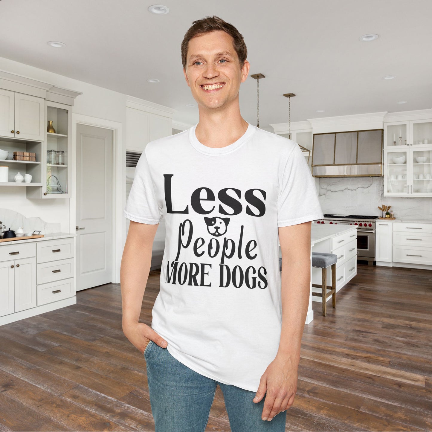 Less People More Dogs Adult T-shirt