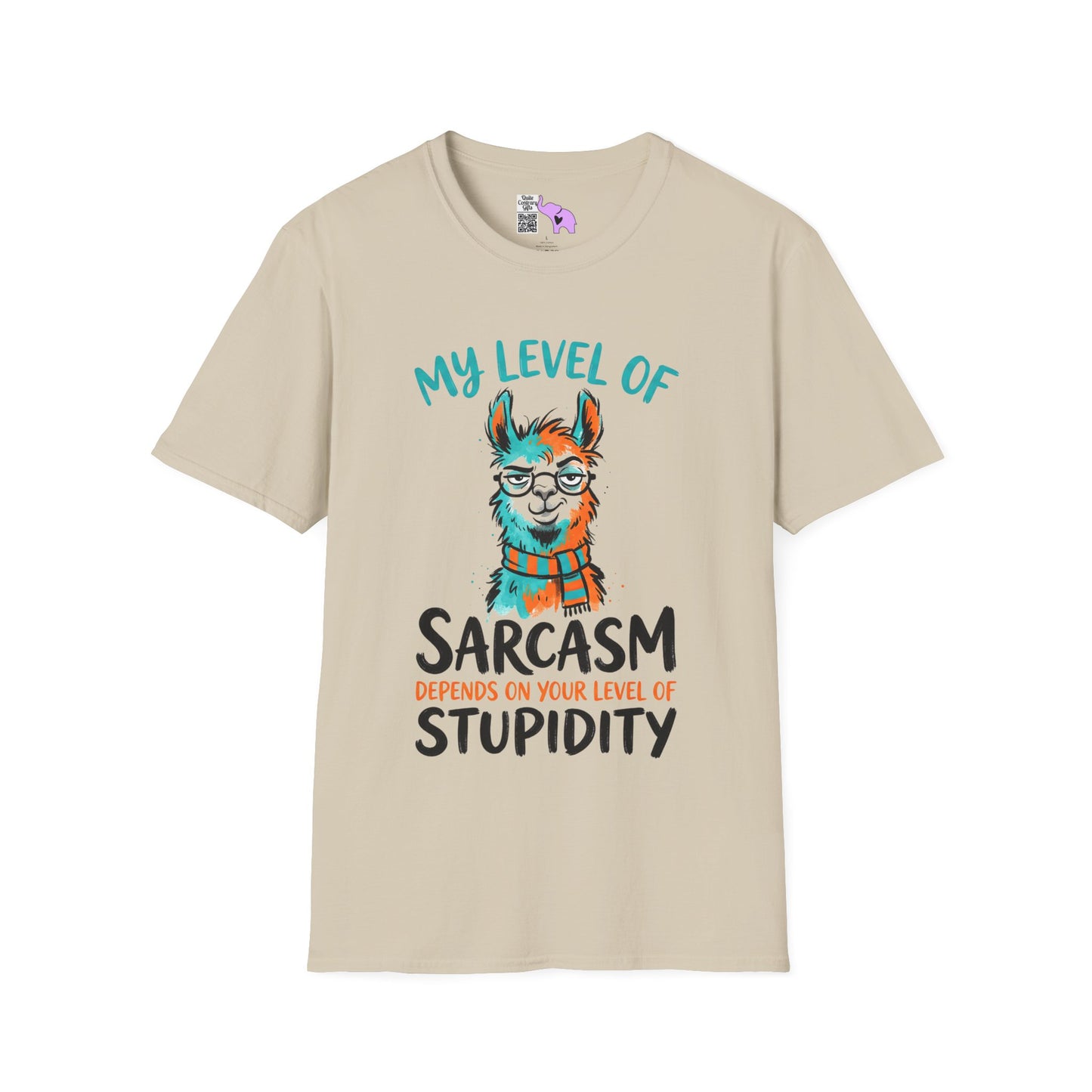 ""My Level of Sarcasm Depends on Your Level of Stupidity (Llama) Adult T-shirt