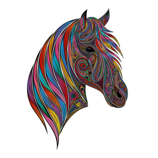 Colorful Horse Wooden Puzzle