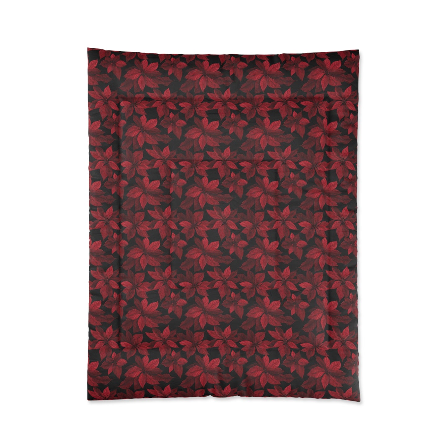 Midnight Poinsettia Garden Comforter