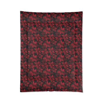 Midnight Poinsettia Garden Comforter
