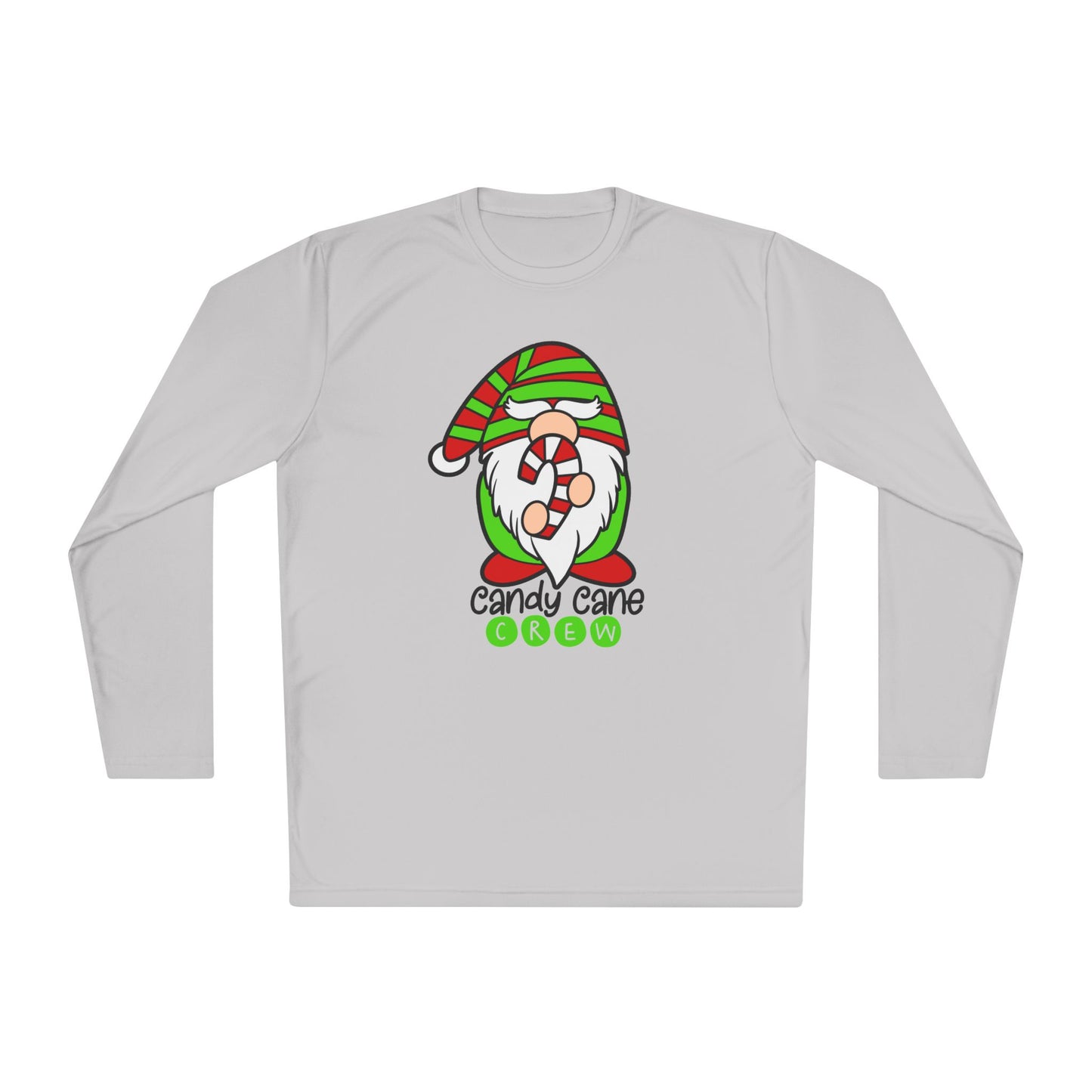Candy Cane Crew Gnome Adult Long Sleeve Tee