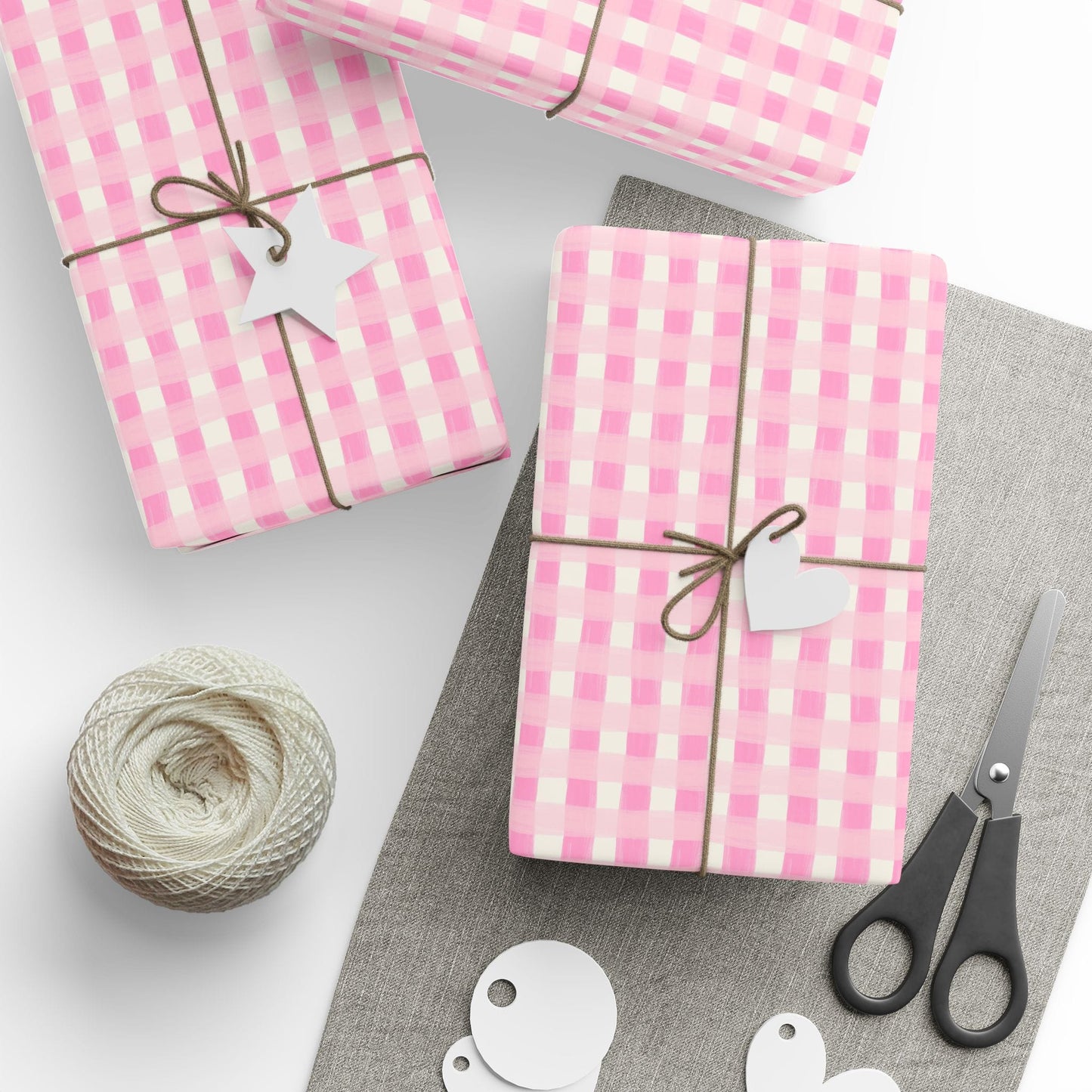 Dreamy Rose Gingham Wrapping Paper
