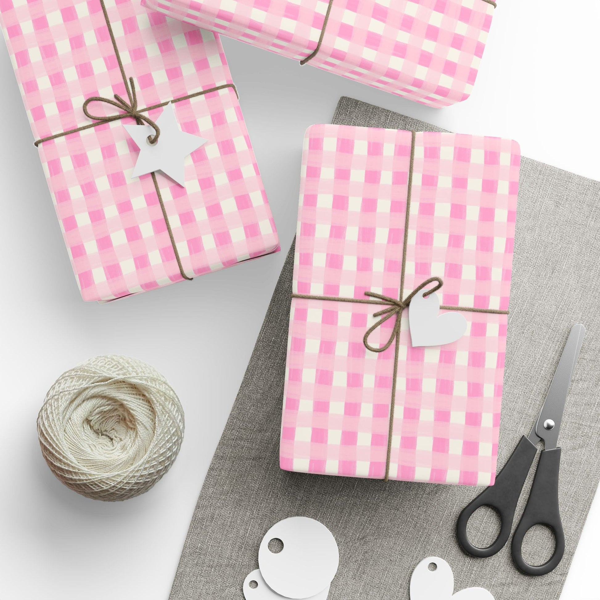 Dreamy Rose Gingham Wrapping Paper