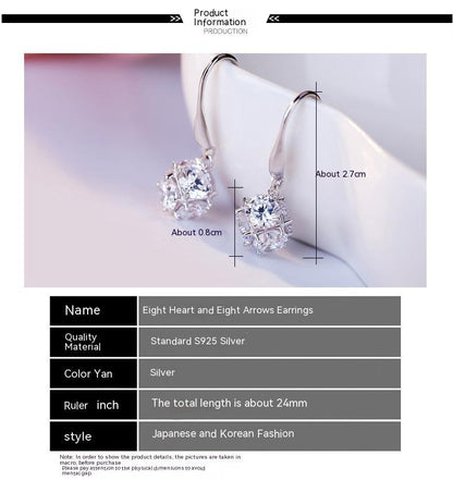 925 Silver Hexagonal Cube Elegant Earrings